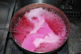 ご家庭でのポリエステル染色の流れ