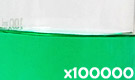 「食用色素製剤 みどり色 B」の水溶希釈例（100000倍）
