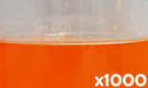 「ハイオレンジSPN （トウガラシ色素）」の水溶希釈例（1000倍）